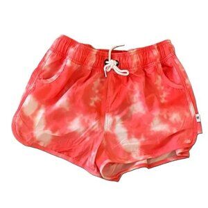 Bondi Beamers Coral Tie-Dye Athletic Beach Shorts